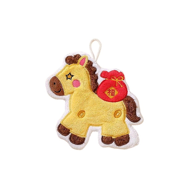 Yhmxh Toalla de mano de forro polar Horse Year, toalla de baño colgante, toalla absorbente, toalla gruesa y suave.