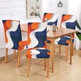 thumbnail image 2 of Yayeee 4 Pack Dining Chair Covers Stretch Parson Chairs Slipcovers Seat Protector, Blue Abstract Wavy, 2 of 6