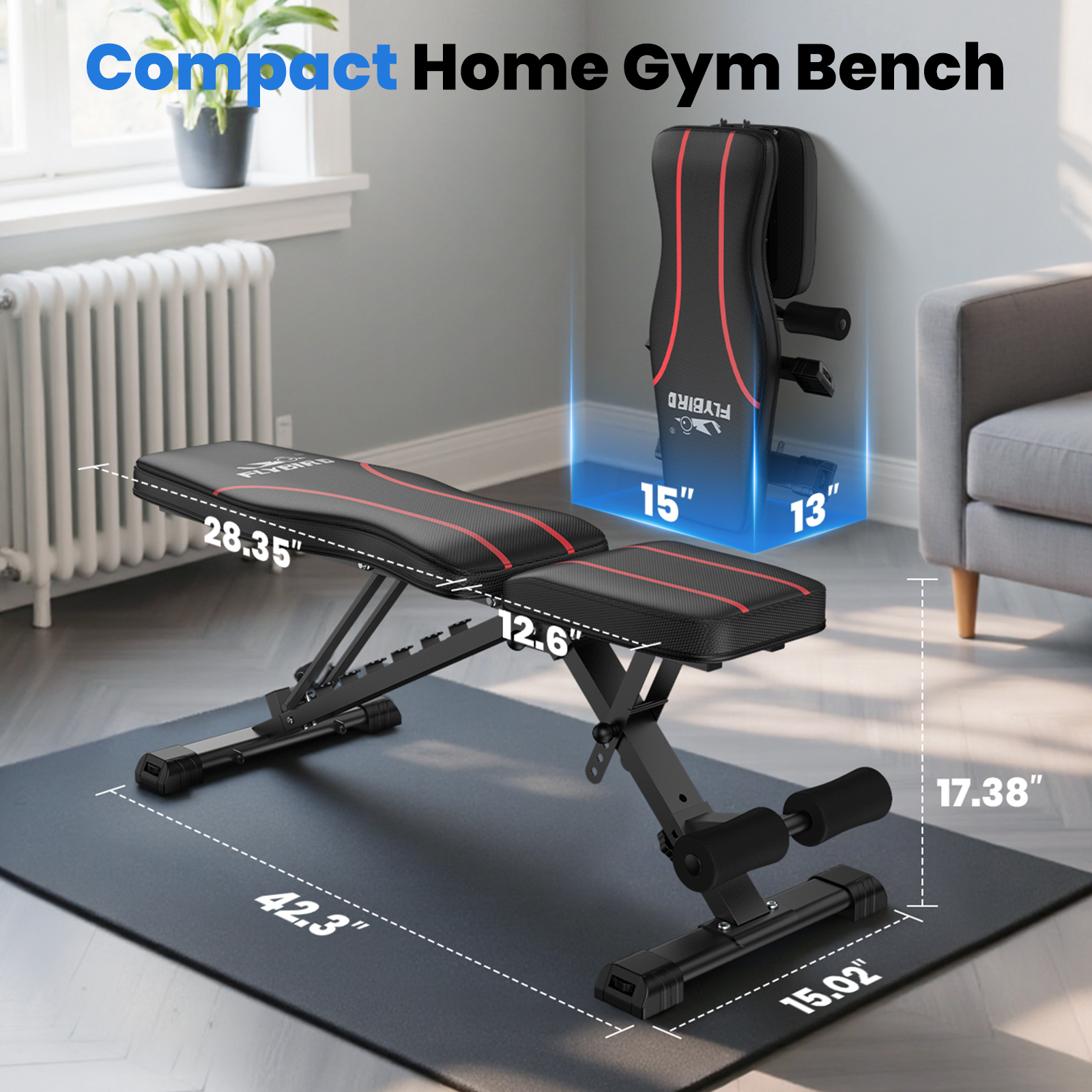 FLYBIRD Adjustable Foldable Weight Bench 660 lb Capacity photo 6