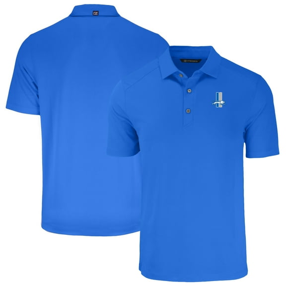 Men's Cutter & Buck  Blue Detroit Lions Throwback Big & Tall Forge Eco Stretch Recycled Polo