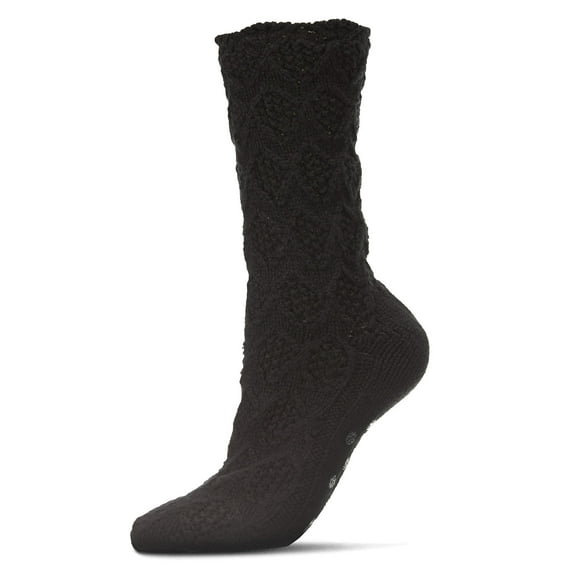 MeMoi Weaved Flower Chunky Knit Crew Sock - Womens - Female, One Size, Oatmeal