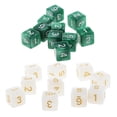 thumbnail image 1 of Dados Numeral Dado de 6 Caras de Acrílico Zulema Juego de 20 Unidades Blanco y verde, 1 of 8