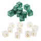 thumbnail image 1 of Juego de 20 piezas de dados D6 de seis caras, juguete de utilería Blanco y verde, 1 of 8