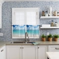 thumbnail image 6 of Half Window Curtain 36 Inches Long, Ocean Blue Window Treatment Curtain Drapes, Beach Nature Coast Sea Shore Sky Seawater Small Tier Curtains for Bathroom Over Sink, 27.5"x36", 2 Panels, 6 of 7
