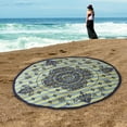 thumbnail image 2 of Rangoli Cotton Round Beach Towel by Blue Nile Mills- , Navy Blue, 2 of 6