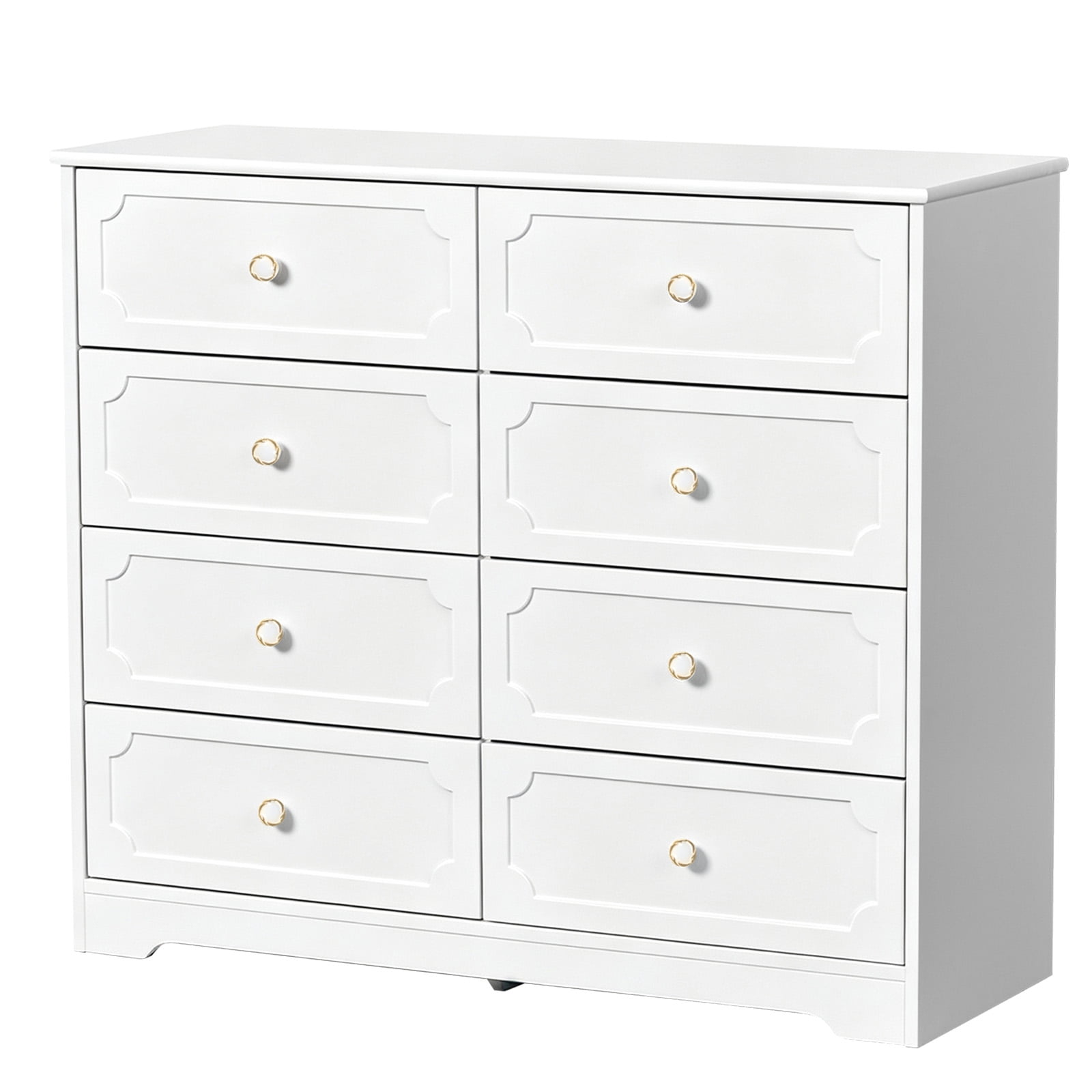 8-Drawer Painted Drawer Cabinet, White 41.34*14.96*35.43in