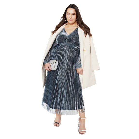Avenue Women's Plus Size Pleated Plisse Dress