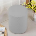 thumbnail image 3 of Siruishop 4xRound Stretch Ottoman Slipcovers Footrest Sofa Cover Foot Stool Covers Gray, 3 of 8
