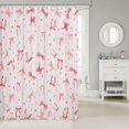 thumbnail image 2 of Manfei Watercolor Pink Bows Shower Curtain 72Wx72L,Cute Heart Stars Bathroom Curtain, 2 of 5