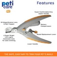 thumbnail image 2 of PetiCare LED Light Pet Nail Clipper- Great for Trimming Cats & Dogs Nails & Claws, 5X Magnification That Doubles As A Nail Trapper, Quick-Clip, Steal Blades, 2 of 3