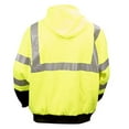 thumbnail image 3 of Cordova SJ501H5XL Cor-Brite Type R, Class III Lime Hooded Sweatshirt, 300 Gram Polyester Fleece, Zipper Closure, Lined Hood, Black Pouch Pocket, Front Panel And Forearms, Reflective Tape, 5X-Large, 3 of 5