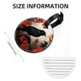 thumbnail image 5 of Crow 2pcs PU Leather Round Bag Tags with Privacy Cover and Name ID Tag - Suitcase Tags for Travel Luggage, Handbags, Backpacks, School Bags, 5 of 6