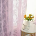 thumbnail image 3 of Yipa Single Curtain Panel Grommet Voile Window Curtain Floral Tulle Window Drape Eyelet Ring Top Sheer Curtain Valance Pink W:55"x L:89", 3 of 8