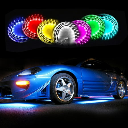 Zone Tech 7-Color LED Underbody Car Glow System -  Neon Lights Kit with Sound Active Function and Wireless Remote