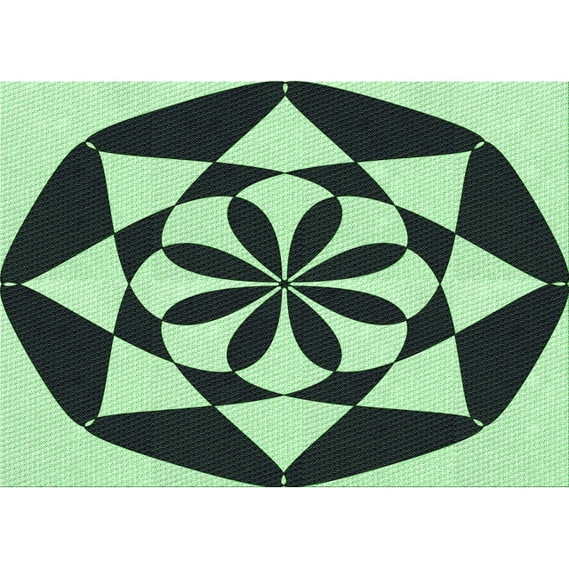 Ahgly Company Machine Washable Indoor Rectangle Transitional Dark SlateGray or Dark SlateGrey Green Area Rugs, 6' x 9'