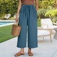 thumbnail image 2 of Womans Pants Wide Leg Baggy Navy Pant Womens Pants Casual Comfy Work Pants Women Clothing, 2 of 7