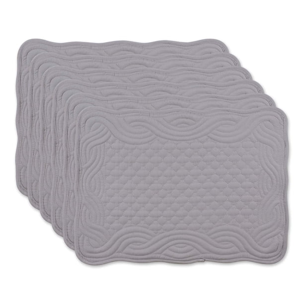Juego de Individuales Acolchados DII Estilo Campestre Gris 6 Piezas 33x46 cm