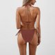 thumbnail image 5 of Traje de baño de verano para mujer, de color liso, con cojín en el pecho y sin soporte de acero, sin espalda, con tirantes, de nailon., 5 of 7