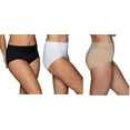 thumbnail image 2 of 3 Pack Vanity Fair Women's Effortless Lace Brief Panty 13276 Black/White/Beige, 10, 2 of 4