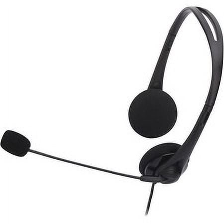 Compucessory Lightweight Stereo Headphones with Mic - Stereo - Mini-phone (3.5mm) - Wired - 32 Ohm - 20 Hz - 20 kHz - Over-the-head - Binaural - Semi-open - 5.92 ft Cable - Black Compucessory Lightweight Stereo Headphones with Mic - Stereo - Mini-phone (3.5mm) - Wired - 32 Ohm - 20 Hz - 20 kHz - Over-the-head - Binaural - Semi-open - 5.92 ft Cable - Black