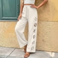 thumbnail image 6 of CAIXIA Capris Pants for Women Cut Out Summer Casual Loose Flowy High Waisted Smocked Palazzo 2026 Lounge Beach Cropped Trousers, 6 of 7