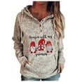 thumbnail image 1 of KZKR Long Sleeve Sweatshirt for Women Christmas Pullover Hoodie Drawstring Henley Top Shirt, 1 of 3