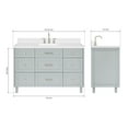 thumbnail image 5 of ARIEL Monroe 54 Inch Single Rectangle Sink Bathroom Vanity With Carrara White Quartz Countertop 1.5 Inch Edge In Grey, 5 of 8