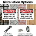 thumbnail image 3 of Electrical equipment authorizred OSHA Caution Rigid Plastic Sign 18 Inch x 12 Inch - 5 Pack, 3 of 8