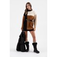 thumbnail image 5 of Blu Pepper Women's Long Sleeve Colorblock Chevron Cable Knit Pullover Sweater, 5 of 5