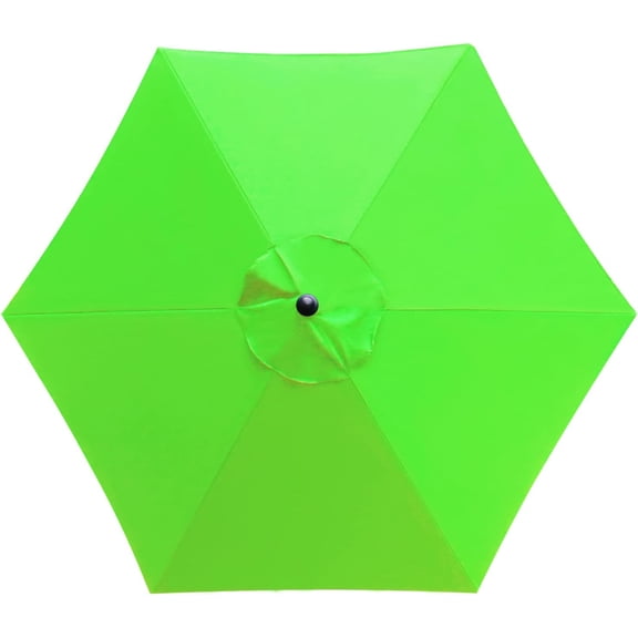 OKYWHOP 7.5ft Patio Umbrella Replacement Canopy, 6 Ribs Market Outdoor Umbrella Top Cover,Grass Green