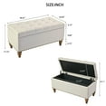 thumbnail image 3 of Ottoman Storage Bench with Recessed Support Hinge Top in Linen, Perfect for Bedroom and Living Room Organization, 3 of 9