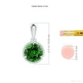 thumbnail image 3 of ANGARA Lab Grown 1.75 Ct Rope-Framed Claw-Set Emerald Solitaire Pendant for Women in 925 Sterling Silver (Size-8mm) | May Birthstone, Anniversary, Jewelry Gift for Women | Lab-Grown Emerald Necklace, 3 of 7