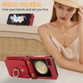 thumbnail image 2 of Phone Case for Samsung Galaxy Z Flip 5 5G 2023 Wallet Cell Cover with Crossbody Strap Ring Stand RFID Credit Card Holder Leather Accessories ZFlip5 Z5 G Flip5 5Z Women Men Girls Red, 2 of 14