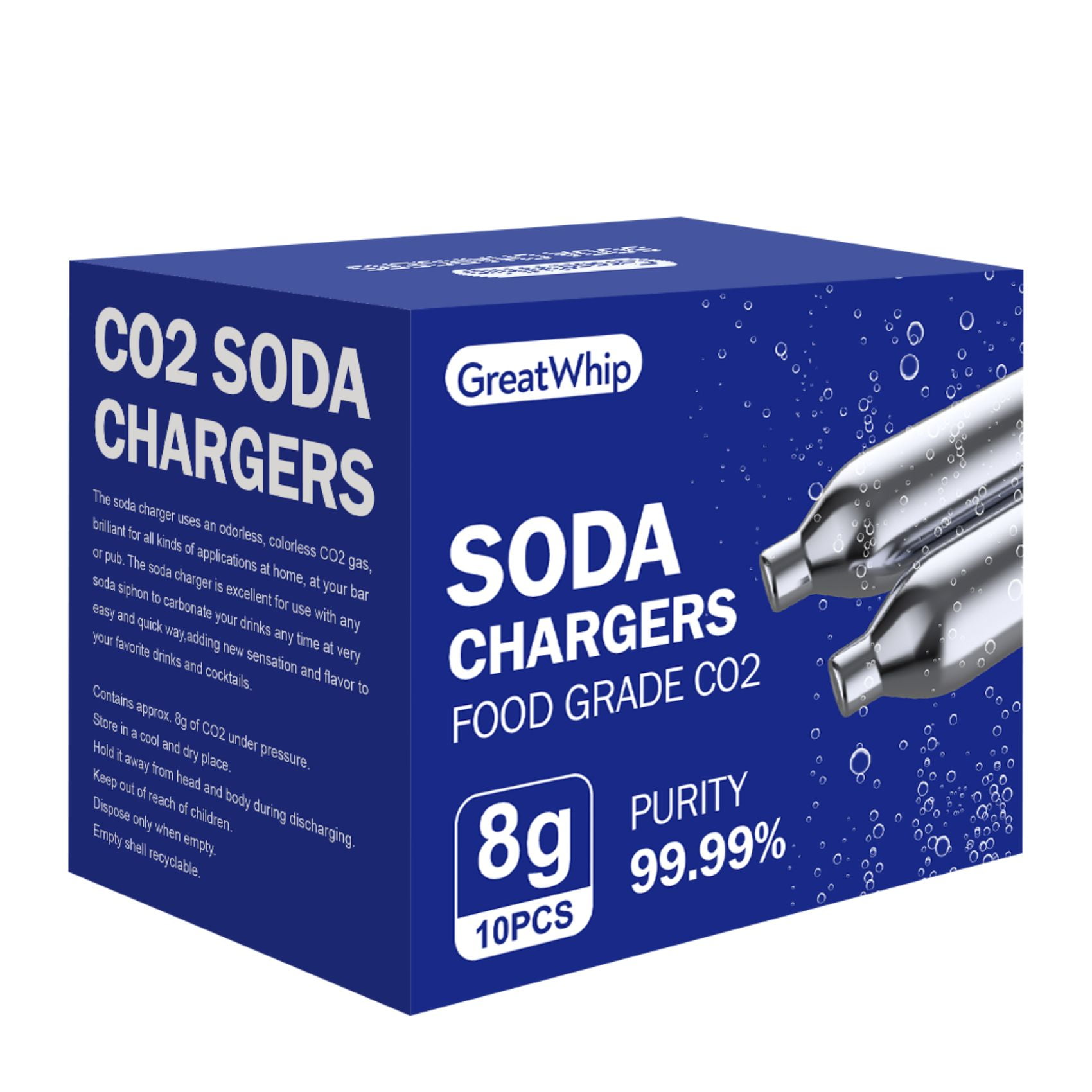 GreatWhip CO2 Soda Cartridges 8 gram for Soda Maker Soda Chargers for