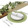 thumbnail image 5 of Round Placemats Set of 8 Washable 15 inch Round Table Mats Braided Non Slip Fabric Place Mats for Dining Table Indoor (Pea Green, 8), 5 of 9