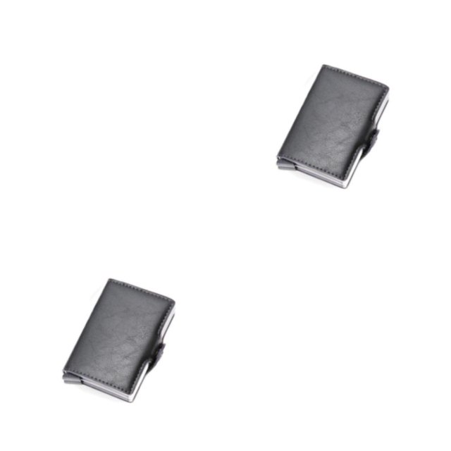 Qarigey Caja de crédito Rfid para hombre, bolsa de dinero, Mini estuche, monedero inteligente, Carteras multifunción cortas y delgadas a la Gris oscuro 2piezas