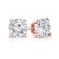 thumbnail image 2 of 14K Rose Gold Round Lab Grown Diamond Stud Earrings (0.20cttw, G-H, SI2-I1) Bezel-set, Push-backs by Diamond Wish, 2 of 3
