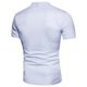 thumbnail image 2 of Camisa De Manga Corta Con Cremallera Oblicua Para Hombre, Camisa Con Cuello Levantado Sólido A La Moda (Blanco L)-200676.02 Tmvgtek Caballero, 2 of 7