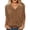 Coffee, variant on Leopard Print Top for Women V Neck 3/4 Length Sleeve Shirt Pleated Front Trendy Casual Tunic Tops for Dailywear