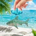 thumbnail image 3 of Sea Animal Glass Ornament Shark 3 D Stained Glass Shark Hanging Ornament Christmas Valentines Tree Decor, Best Friends and Sisters Coastal Gifts, Blue Bows, Memorial Ornament, Beach Nature Lovers, 3 of 5