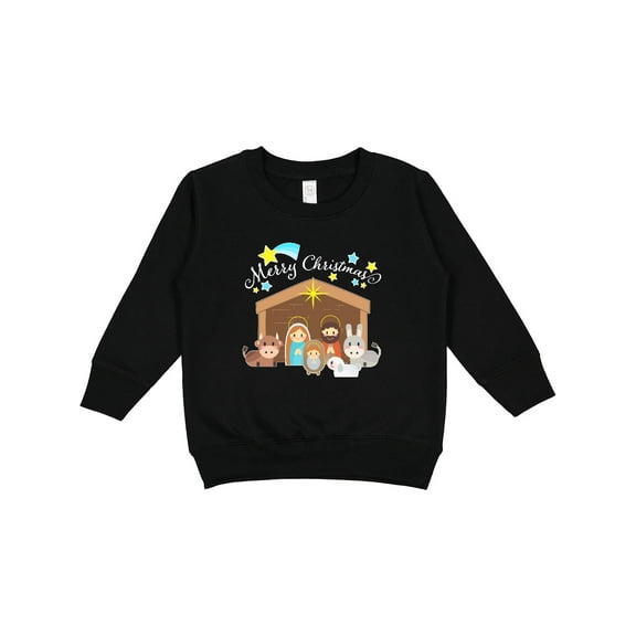 Inktastic Merry Christmas Cute Nativity Scene Toddler Sweatshirt