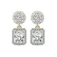 thumbnail image 3 of Diamond Double Halo Earring| 3 Ct IGI Certified Radiant Shape Lab Grown Diamond Dangle | 18K Yellow Gold | Sasha Double Halo Lab Diamond Earring| FG-VS1-VS2 Quality | Friendly Diamonds, 3 of 5