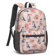 thumbnail image 2 of Husky and Floral Pink Pattern 17" School Backpacks for Teens,Waterproof Oxford Fabric,S-Shape Padded Straps for School,Travel,Hiking,Camping, 2 of 6