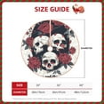 thumbnail image 2 of Daiia Gothic Skulls And Roses Drawing Merry Christmas Tree Skirt , Xmas Large Lace-up Tree Skirt, Santa Snowflakes Rustic Home Decorations New Year Party Farmhouse Decor-48", 2 of 6