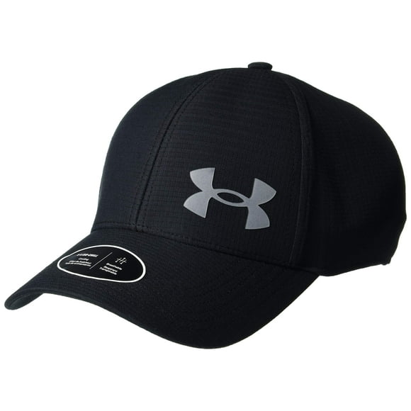 Under Armour Men's Iso-Chill ArmourVent Fitted Baseball Cap, Black (001)/Pitch Gray, X-Large/XX-Large