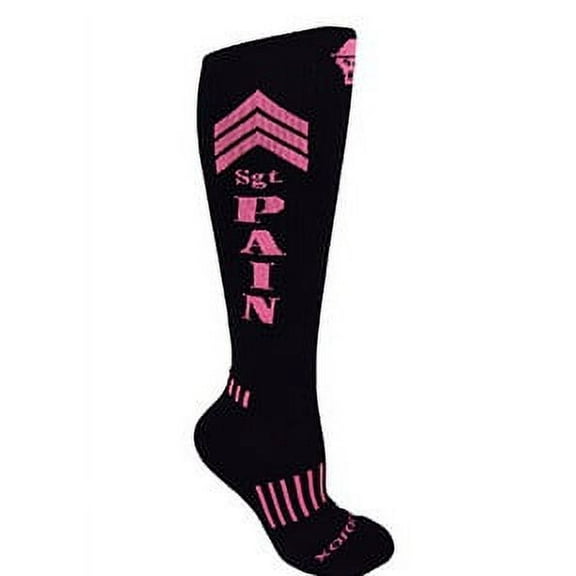 MOXY Socks Sergeant Pain Black with Pink Knee-High Deadlift Socks