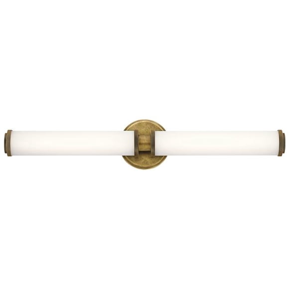 Kichler 45685NBRLED Indeco 27 in. LED Linear Bath Light, Natural Brass
