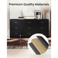 thumbnail image 2 of Miscoos 9 Drawer Dresser, 62.9" Large Deep Chest of Drawers,Wooden Dresser Storage Cabinet with 9 Drawers for Bedroom, Long Black Dressers for Living Room, Hallway,Nursery, 2 of 8