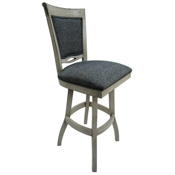 Tobias Designs 30" Swivel Solid Wood Bar Stool without Arms in Kokomo Azure Gray