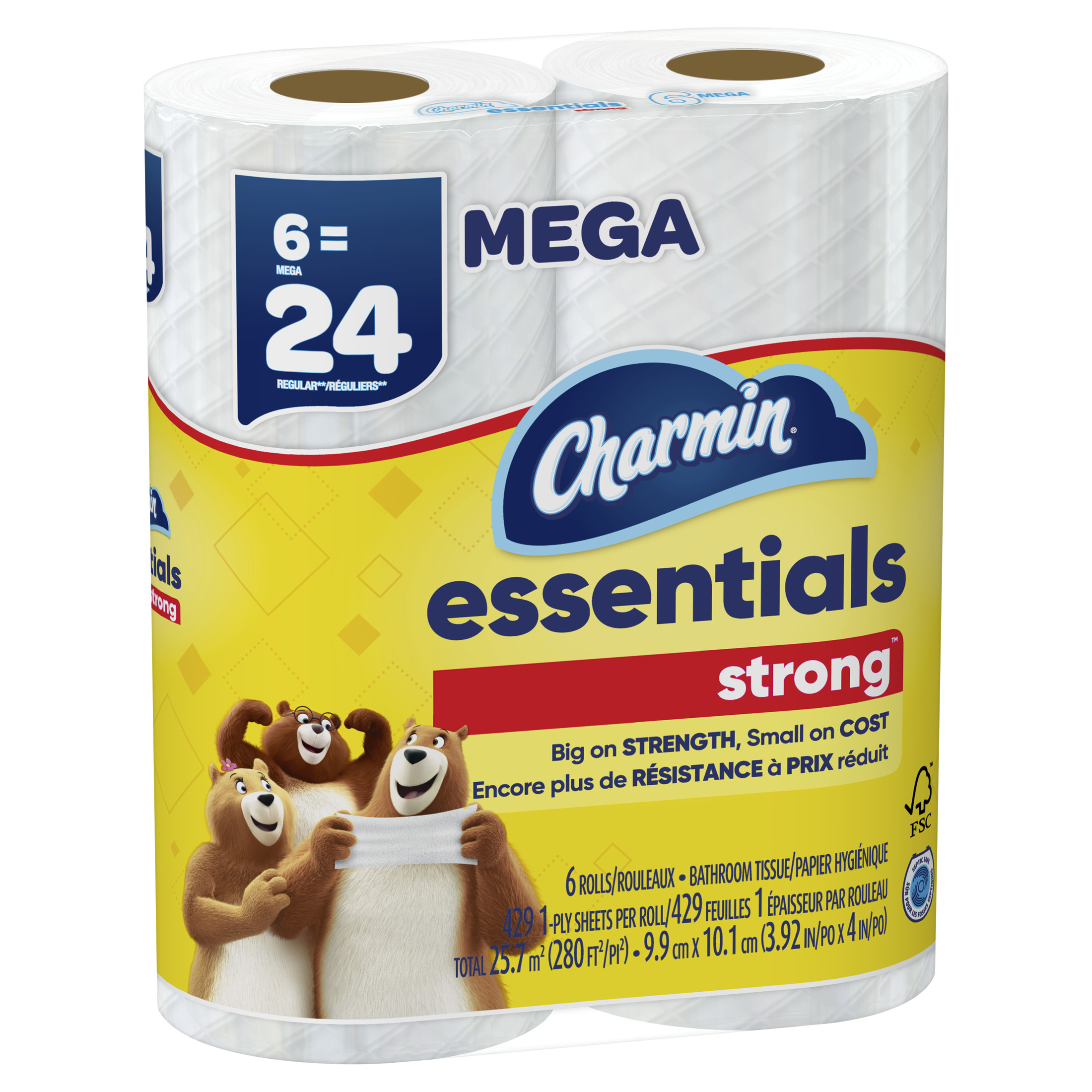 Charmin Essentials Strong Toilet Paper, 6 Mega Rolls photo 7